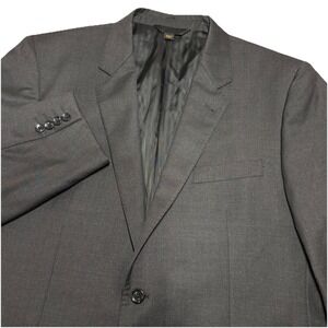 Baroni Couture 44R Super 150's Wool Dark‎ Charcoal 2 Button Blazer Suit Jacket